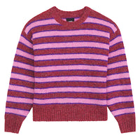 Rollins Stripe Sweater - Poppy Ember Red / Purple Licorice
