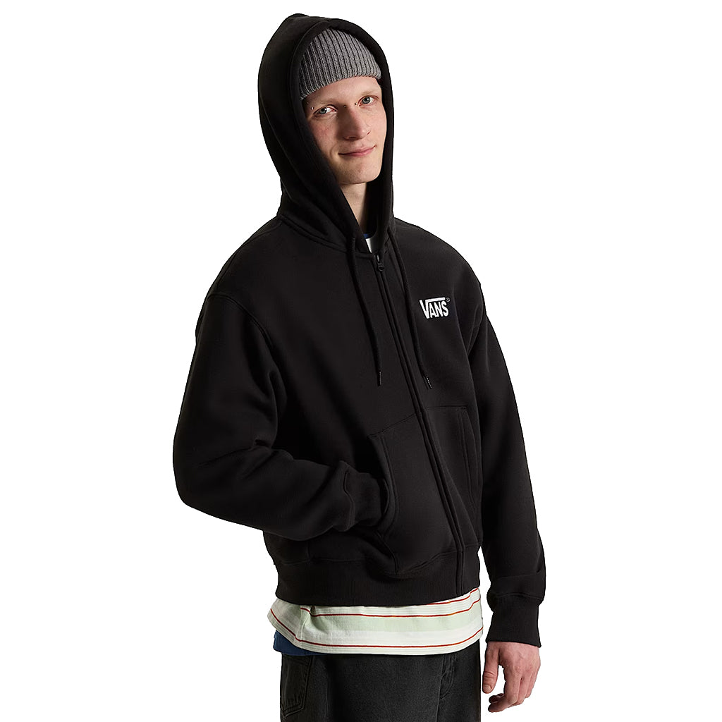 Stretch Logo Zip Pullover - Black