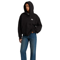 Stretch Logo Zip Pullover - Black