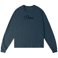 Cursive LS T-Shirt - Navy