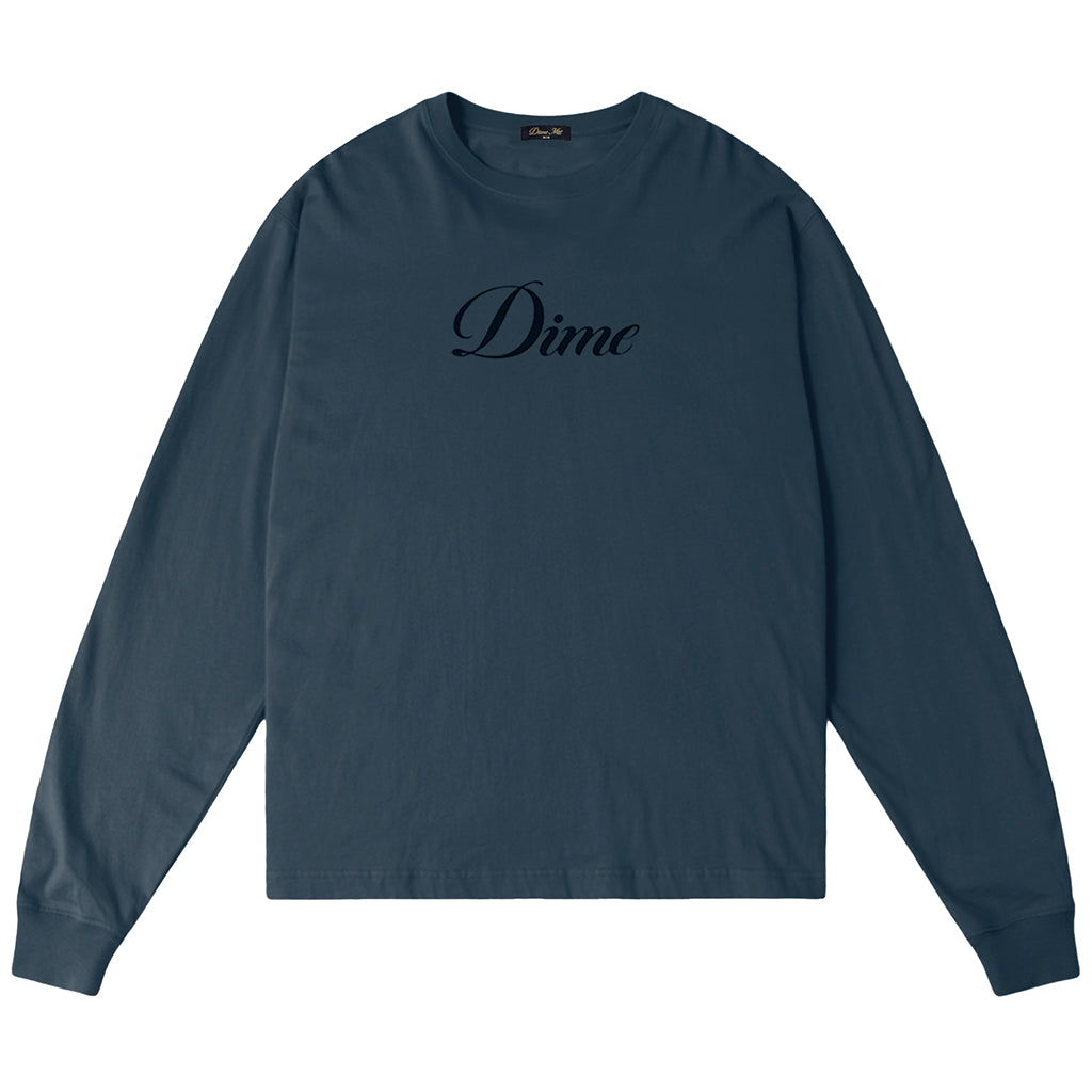 Cursive LS T-Shirt - Navy