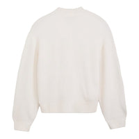 Teddy Round Neck Cardigan - Egret White