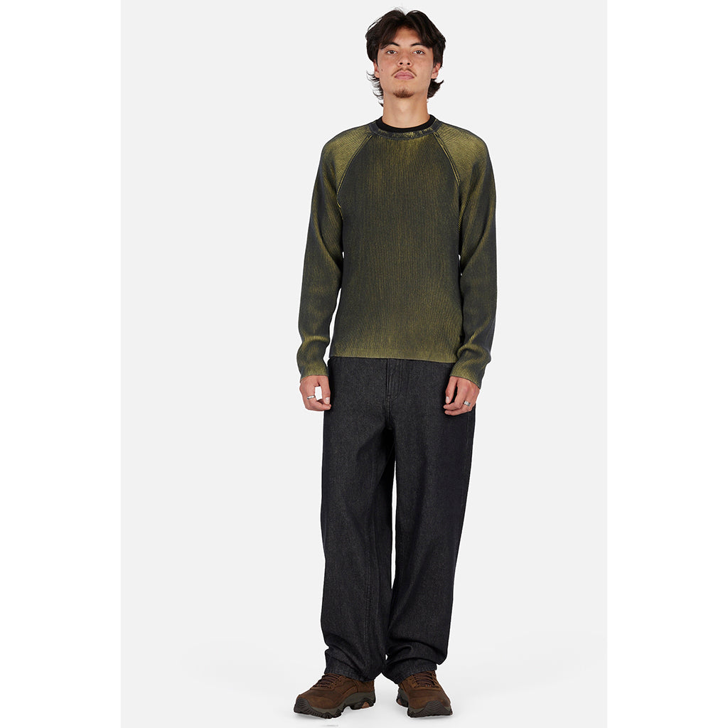 Printed Rib Sweater - Black/Yellow
