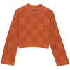 Camille Checker Pullover Sweater - Auburn