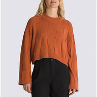 Camille Checker Pullover Sweater - Auburn