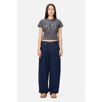Women's Baggy Denim Pants - Indigo