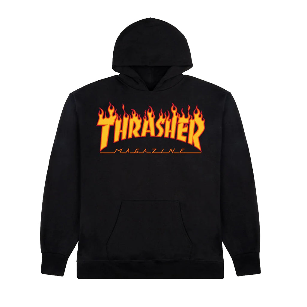 Flame Logo Youth Hoodie - Black