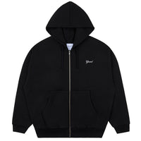 Zip Up Script Sweatshirt - Black