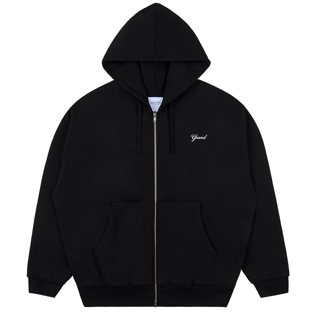 Zip Up Script Sweatshirt - Black