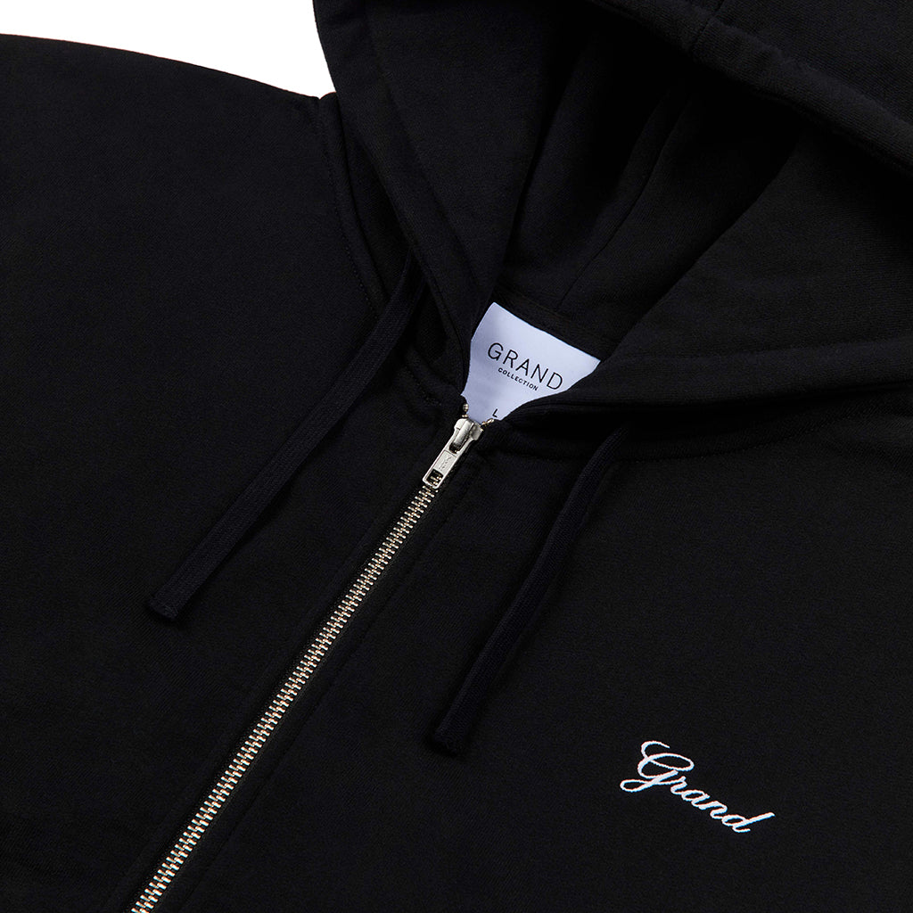 Zip Up Script Sweatshirt - Black