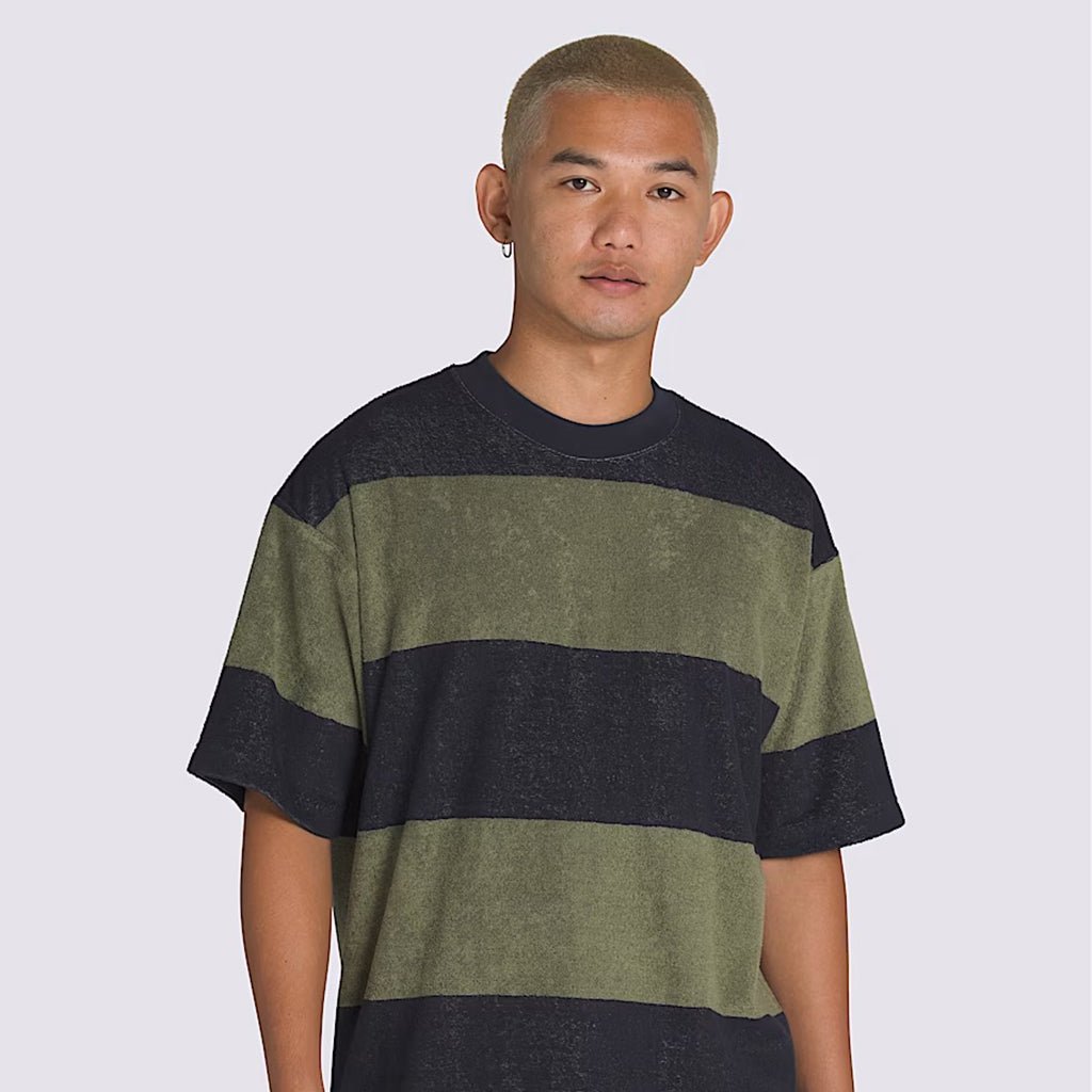 Bergman Stripe T-Shirt - Parisian Night Blue/Loden Green - Town City