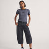 Blaire Cropped Barrel Pants - Black - Town City
