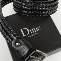 Braided Leather Belt - Black - Town City