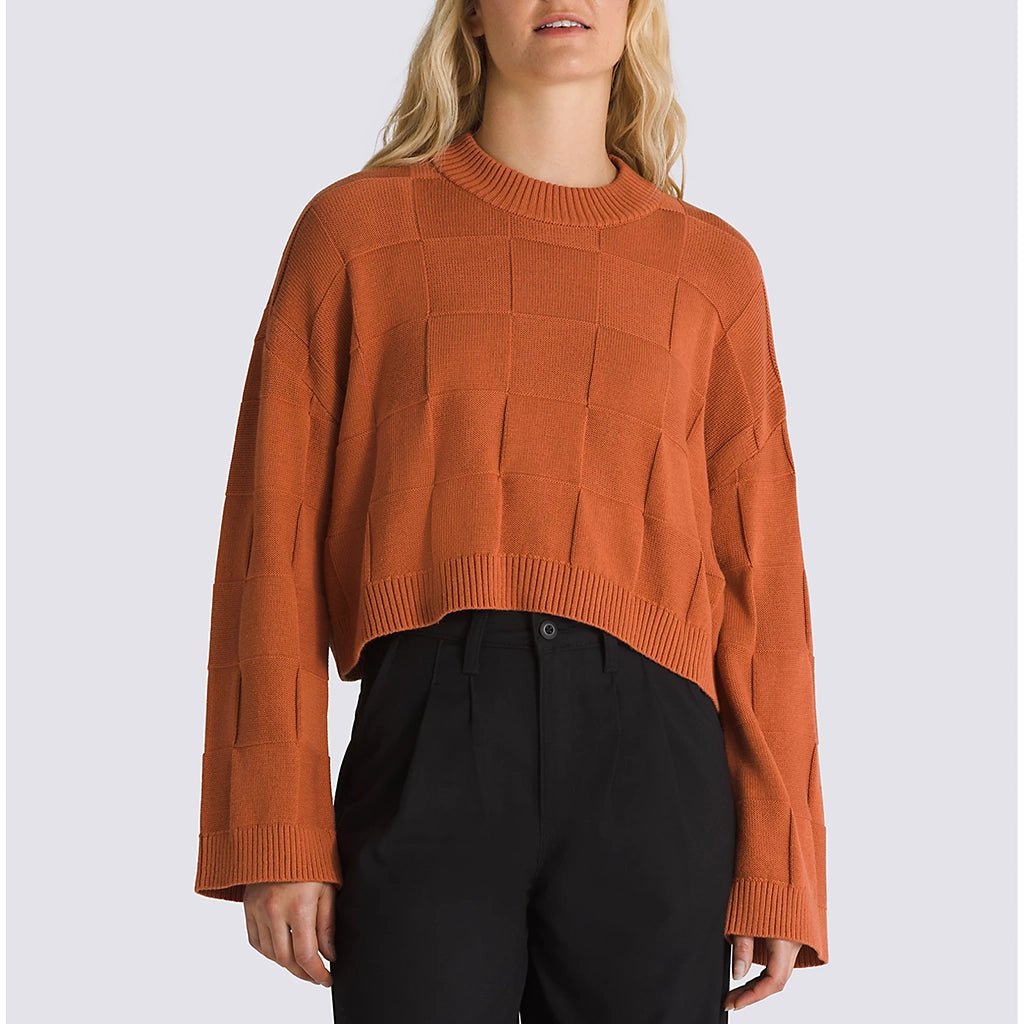 Camille Checker Pullover Sweater - Auburn - Town City