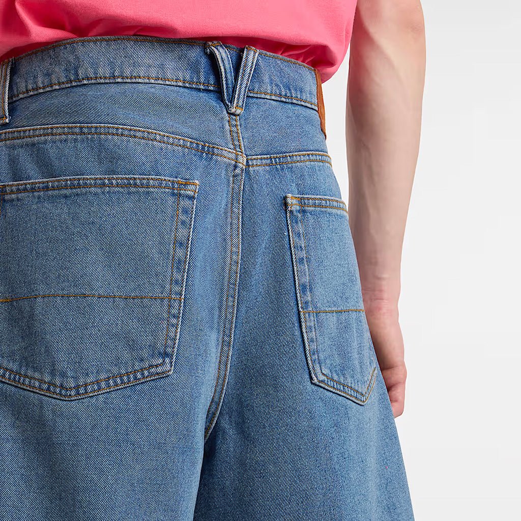 Check - 5 Baggy Denim Shorts - Stonewash Blue - Town City