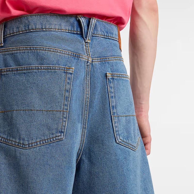 Check - 5 Baggy Denim Shorts - Stonewash Blue - Town City