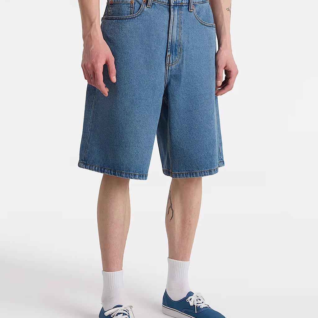 Check - 5 Baggy Denim Shorts - Stonewash Blue - Town City