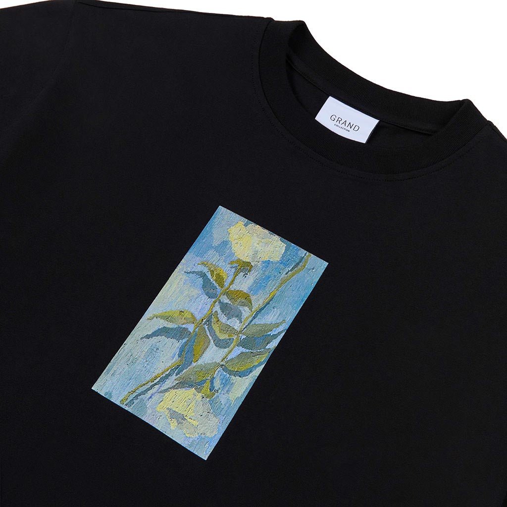 Connor White Roses Tee - Black - Town City
