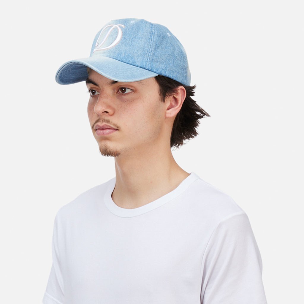 Cursive Denim Worker Cap - Blue Washed - Town City