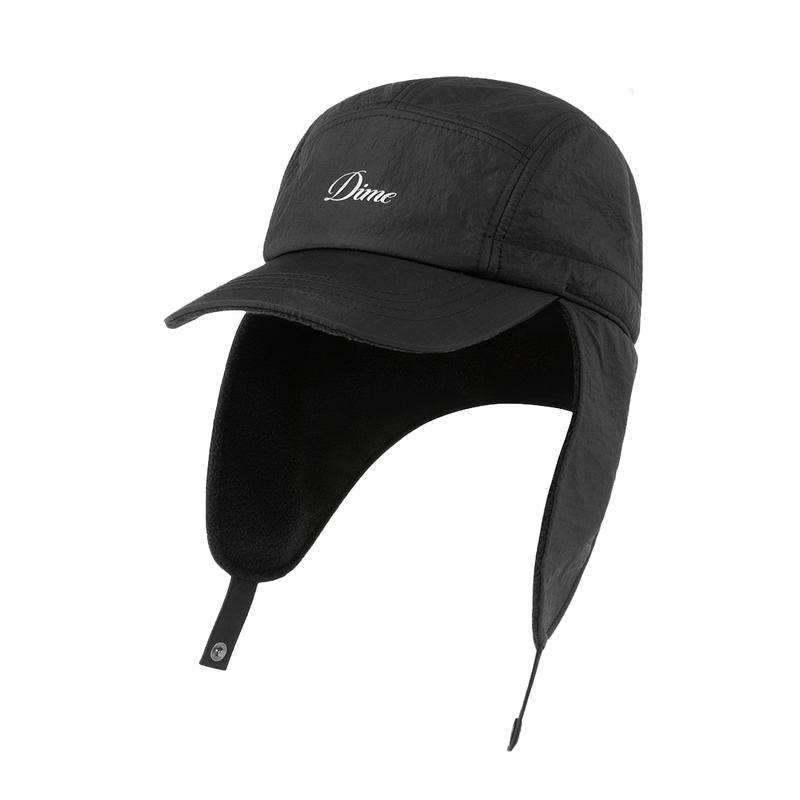 Cursive Earflap Cap - Black - Town City