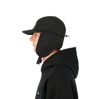Cursive Earflap Cap - Black - Town City