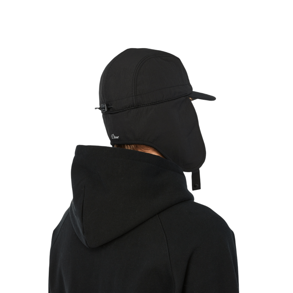 Cursive Earflap Cap - Black - Town City