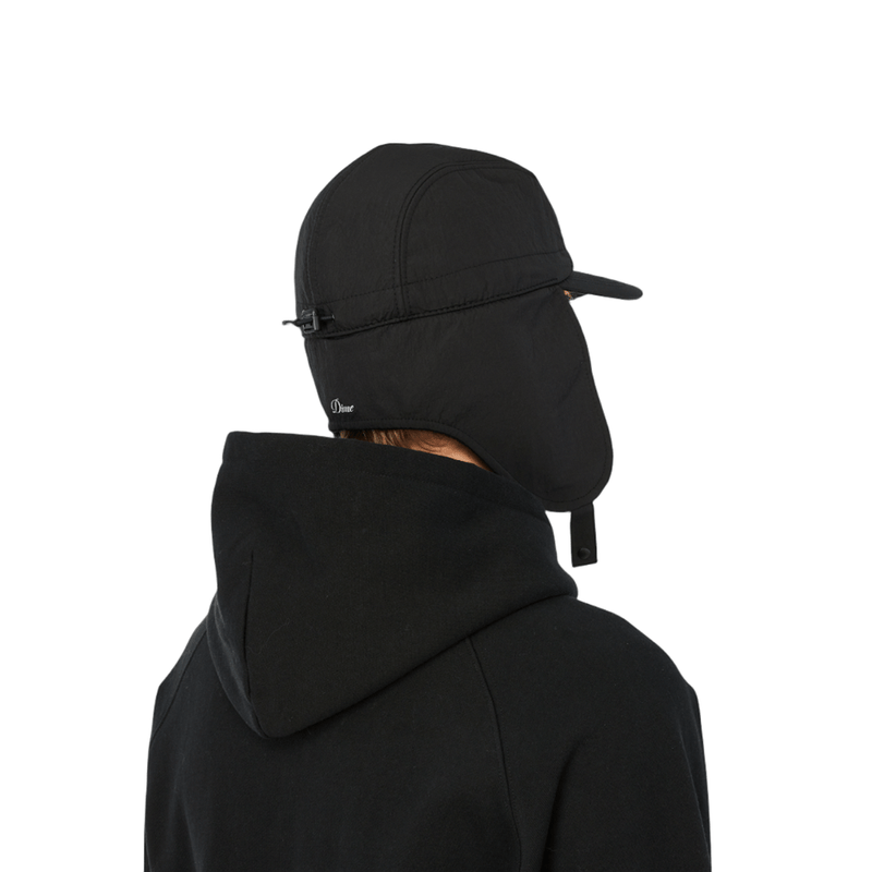 Cursive Earflap Cap - Black - Town City