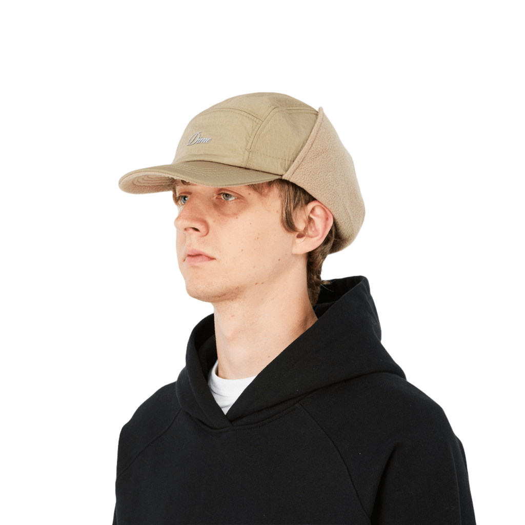 Cursive Earflap Cap - Tan - Town City