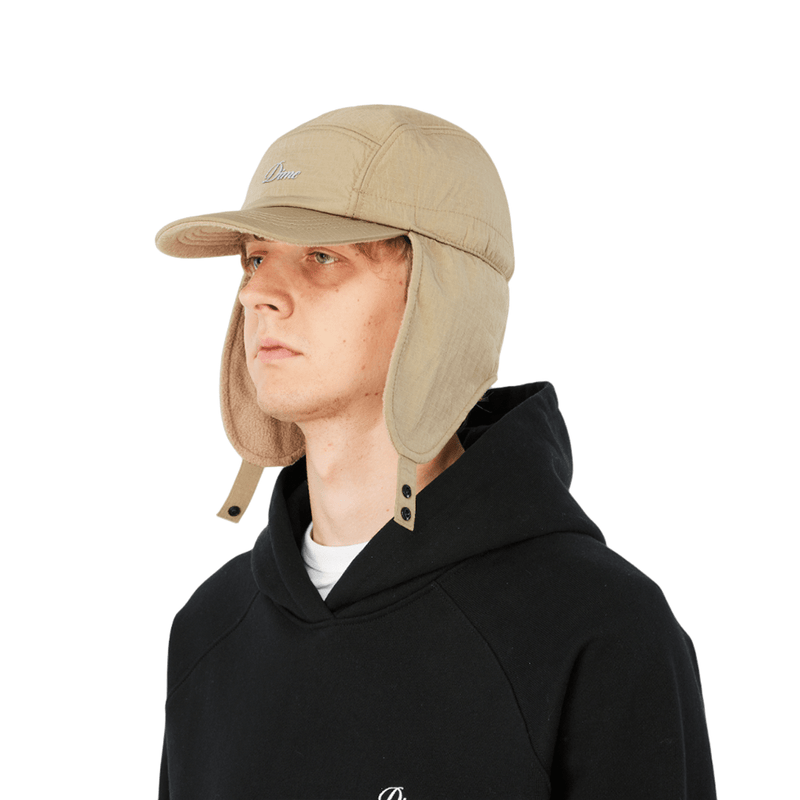 Cursive Earflap Cap - Tan - Town City