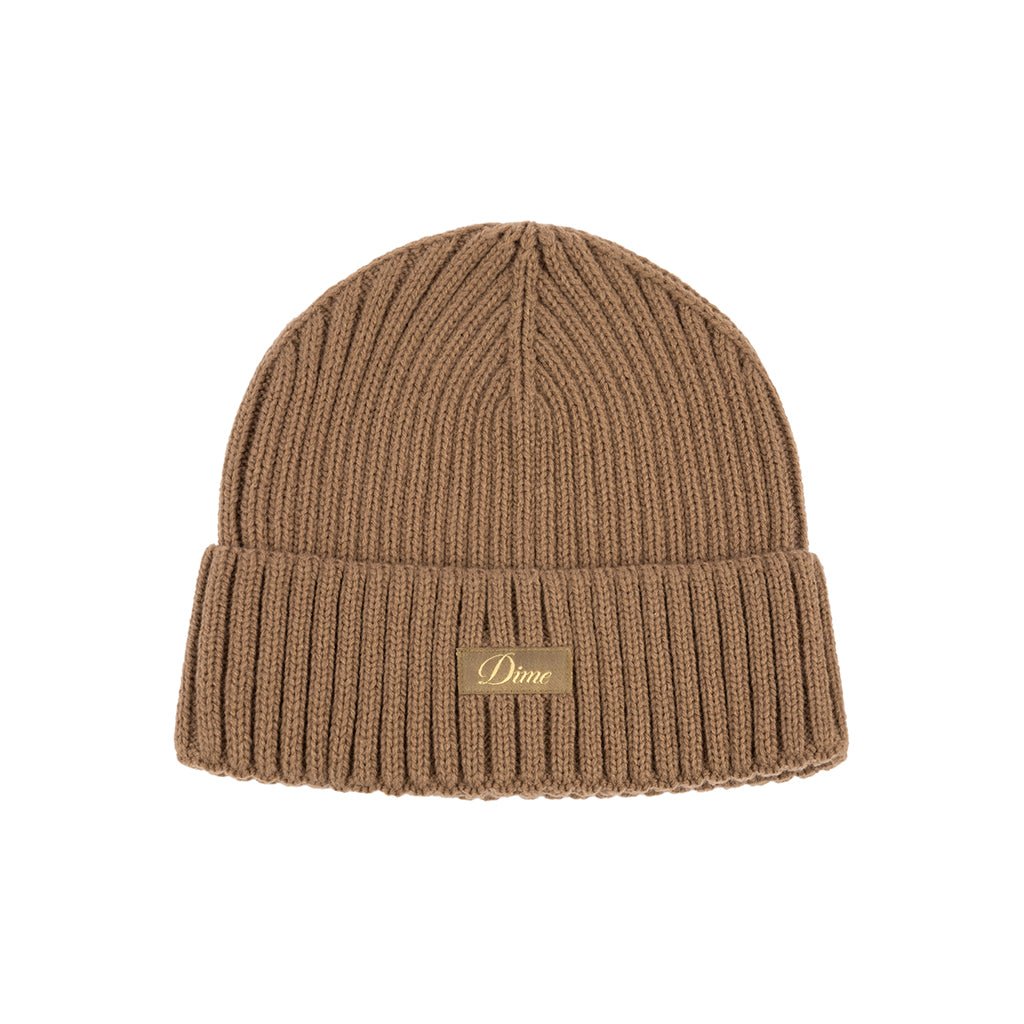 Cursive Rib Beanie - Coffee - Town City