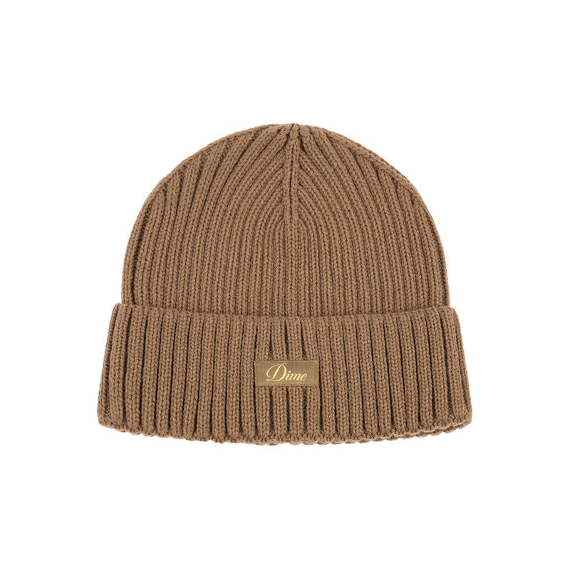 Cursive Rib Beanie - Coffee - Town City