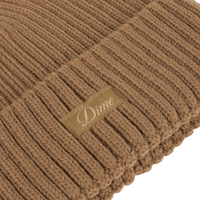 Cursive Rib Beanie - Coffee - Town City
