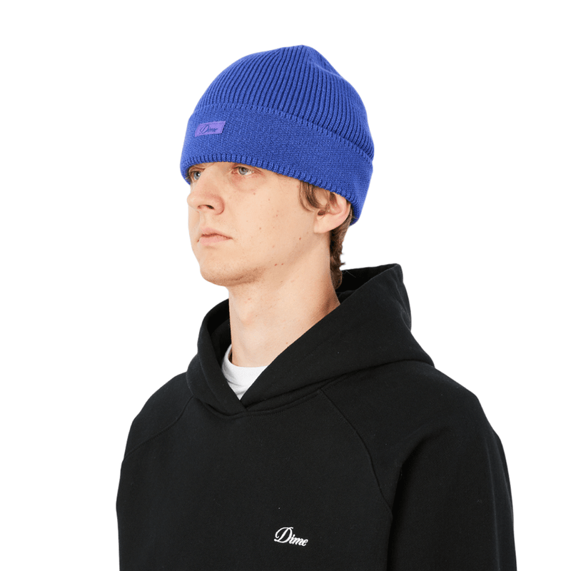 Cursive Rib Beanie - Purple - Town City