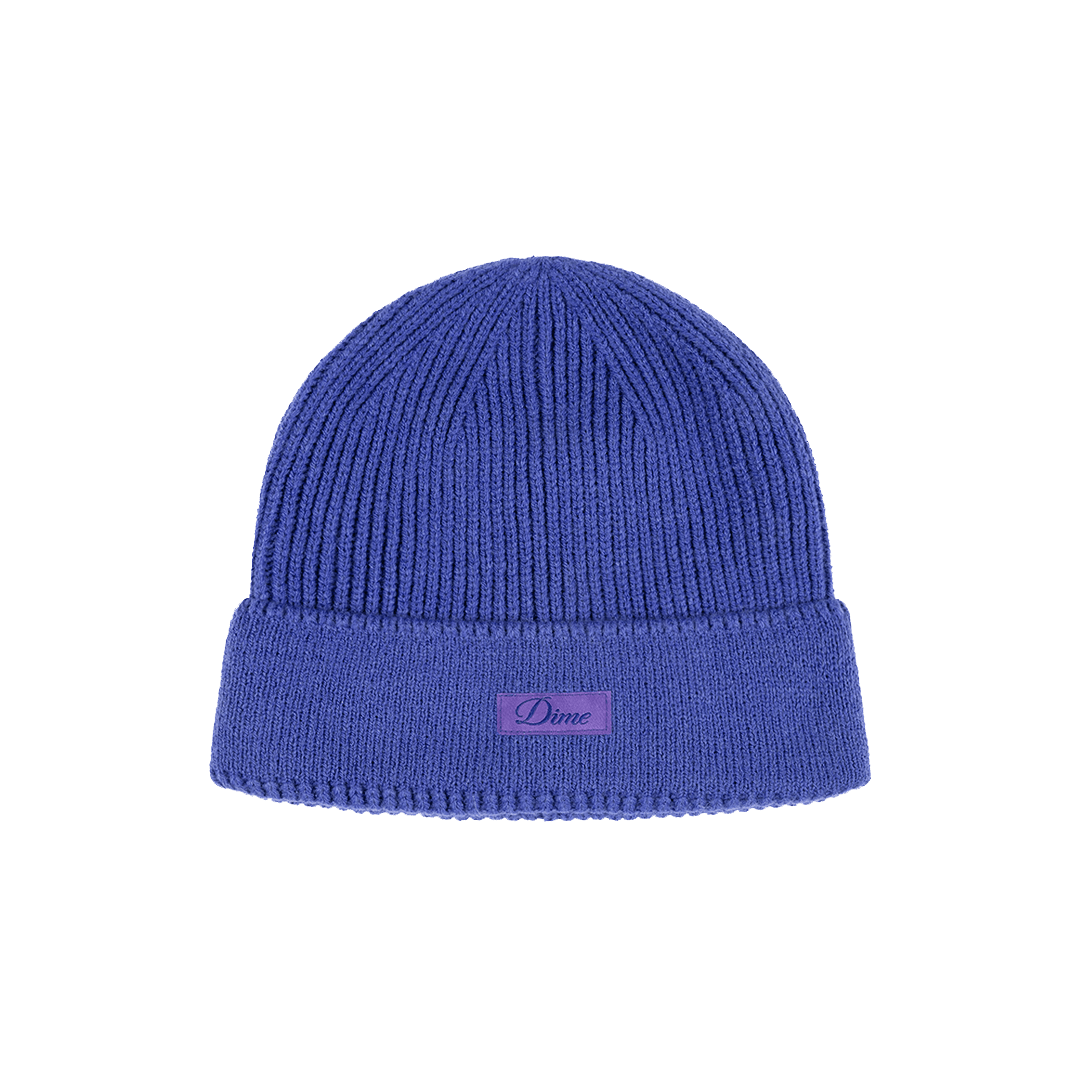 Cursive Rib Beanie - Purple - Town City