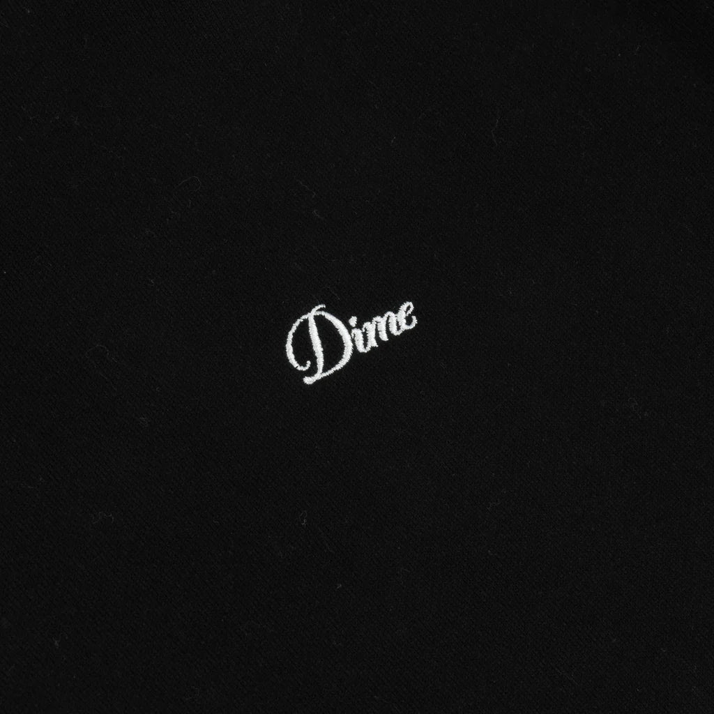 Cursive Small Logo Crewneck - Black - Town City