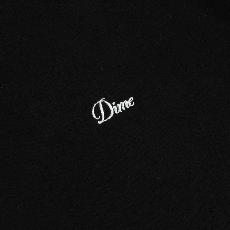 Cursive Small Logo Crewneck - Black - Town City