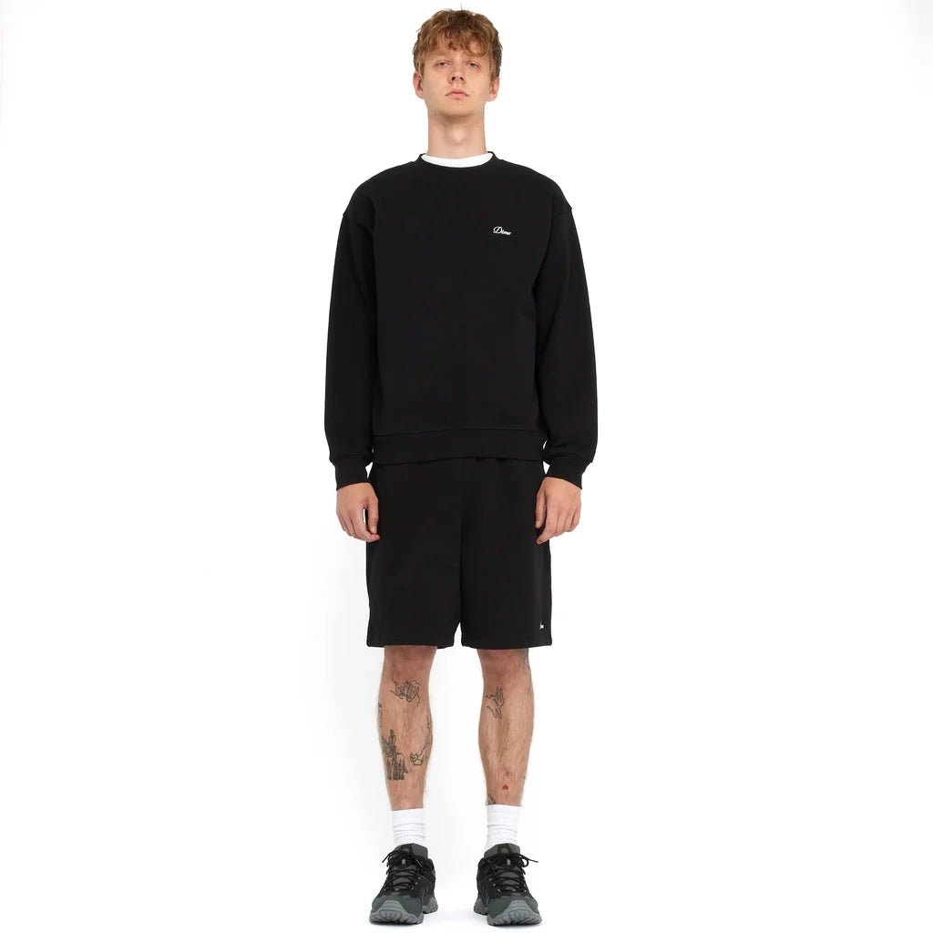 Cursive Small Logo Crewneck - Black - Town City