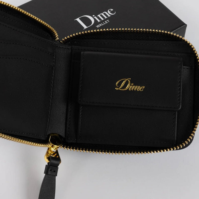 Cursive Zip Wallet - Black - Town City
