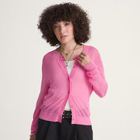 Dolly Sheer Cardigan - Fizz Pink - Town City