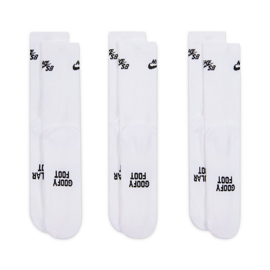 Everyday Elavated Crew Socks (3 Pack) - White/Black - Town City