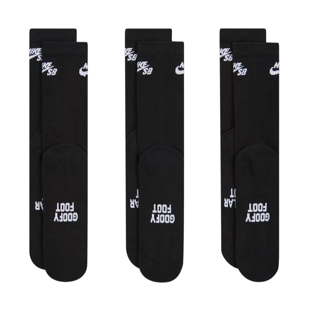 Everyday Elevated Crew Socks (3 Pack) - Black/White - Town City