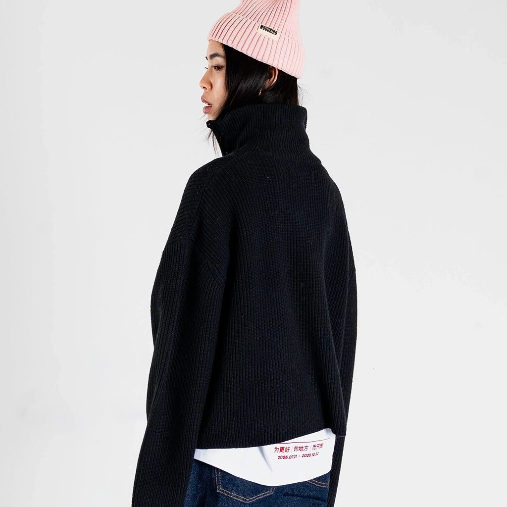 Fang Half Zip Knit - Black - Town City