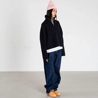 Fang Half Zip Knit - Black - Town City