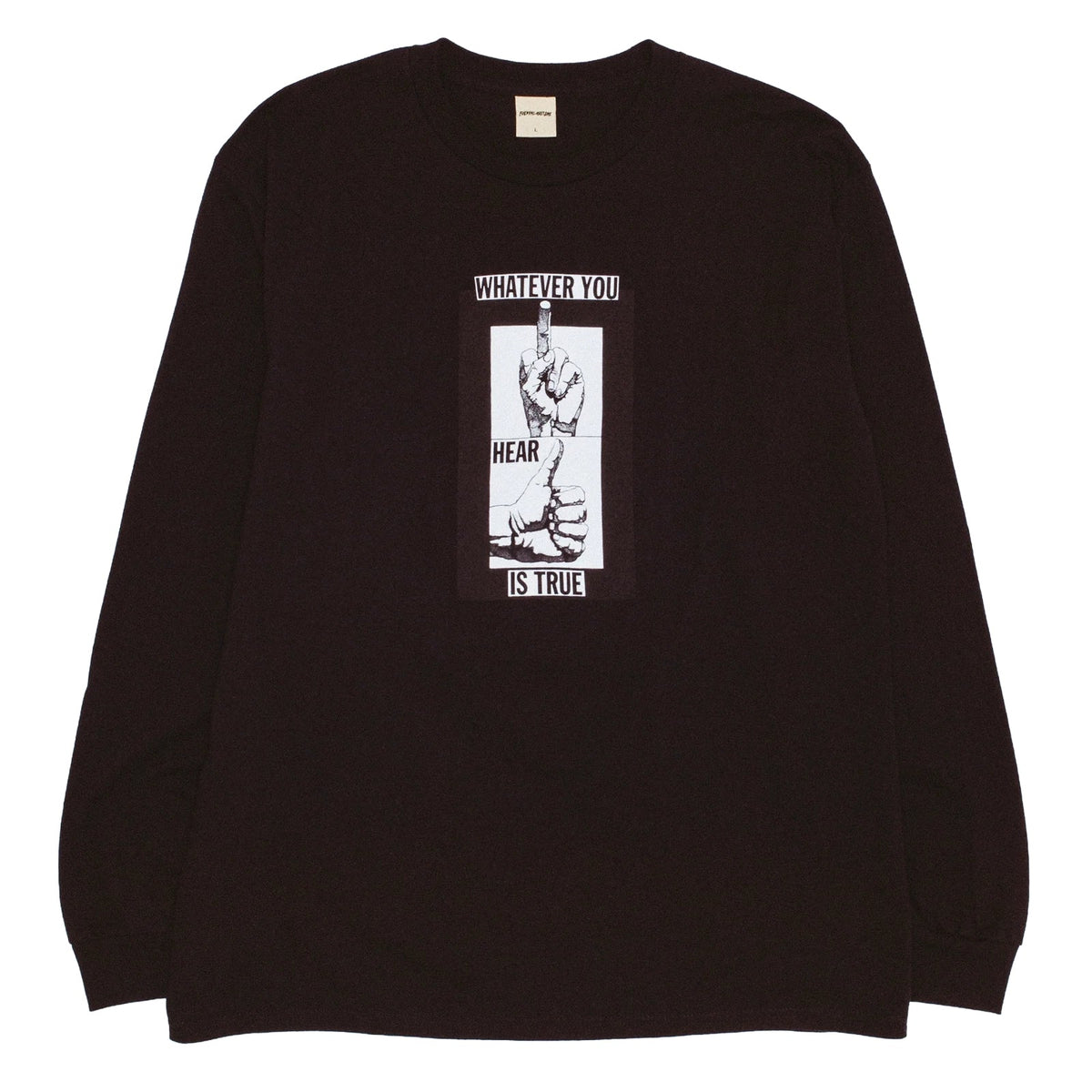 Fingers Up Long Sleeve Tee - Black - Town City