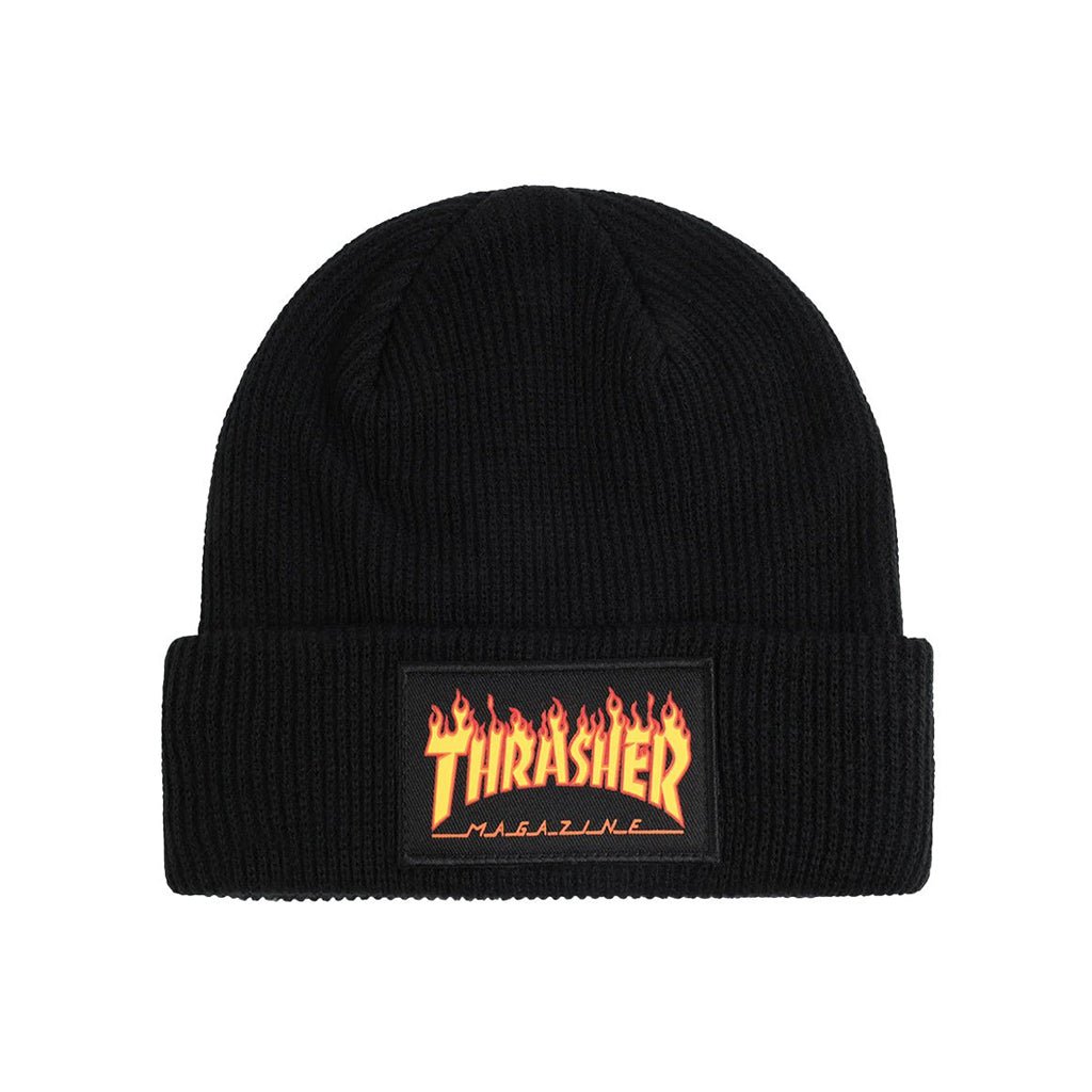 Flame Patch Beanie - Black - Town City