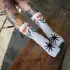 Geometric Flower White Socks - Town City