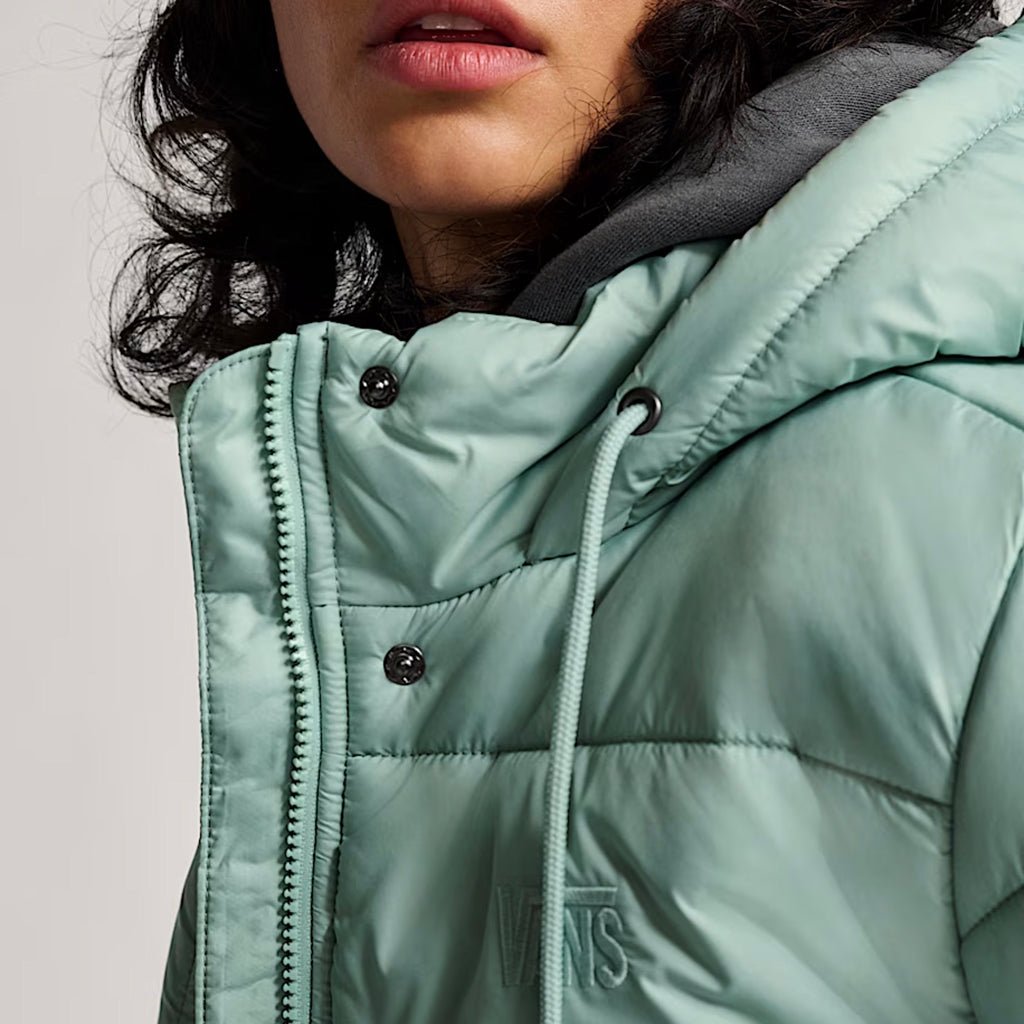 Hillgate Cropped Puffer Jacket - Grey Olive Green - Town City