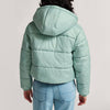 Hillgate Cropped Puffer Jacket - Grey Olive Green - Town City
