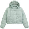 Hillgate Cropped Puffer Jacket - Grey Olive Green - Town City