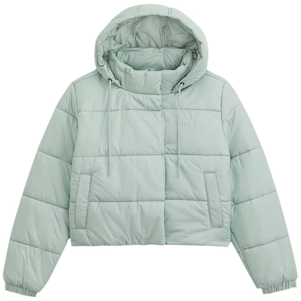 Hillgate Cropped Puffer Jacket - Grey Olive Green - Town City